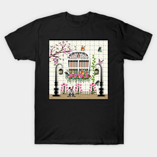 Floral Window Design T-Shirt